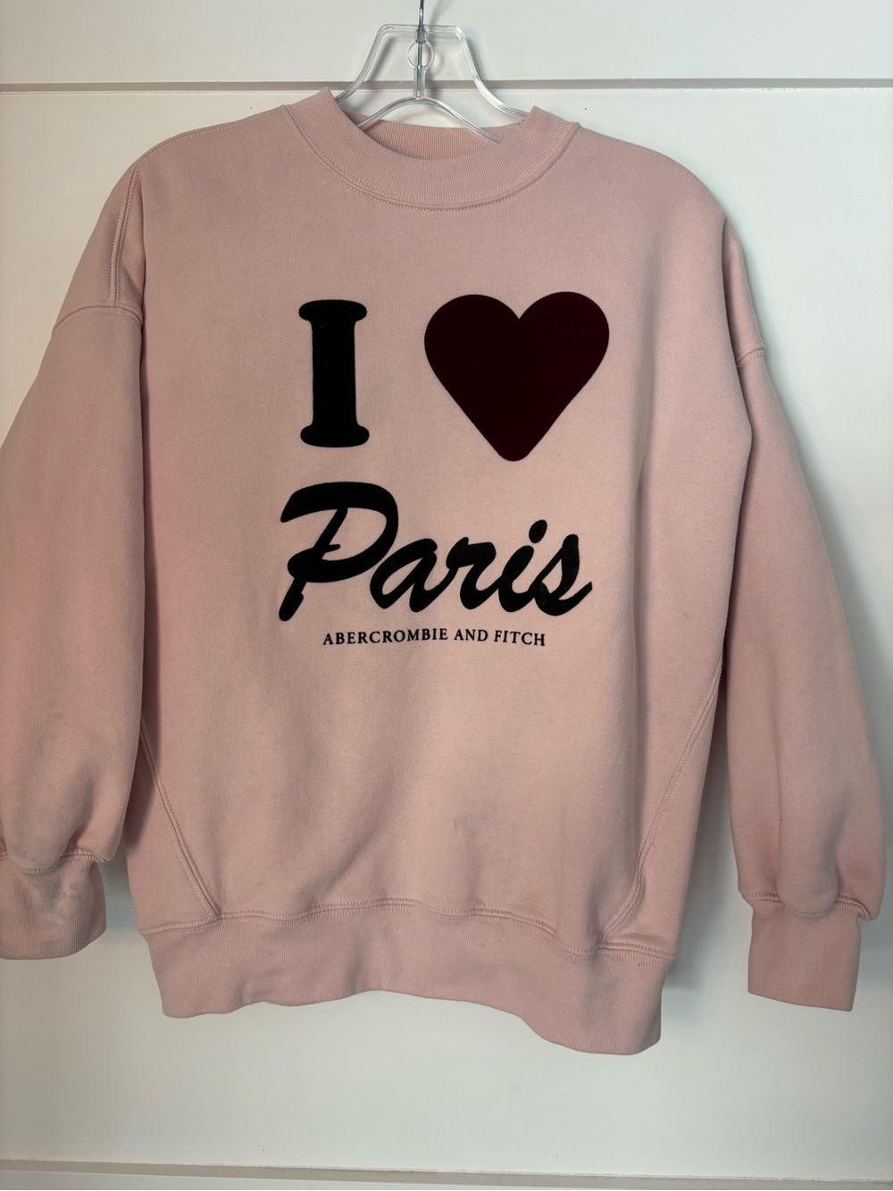 abercrombie kids Pink "I Heart Paris" Crewneck Sweatshirt size 11-12